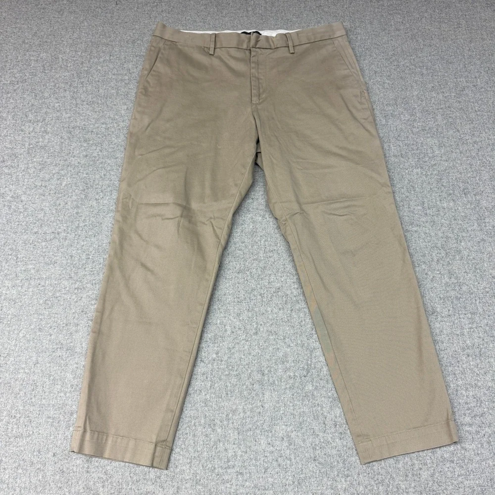 Banana Republic Mason Athletic Tapered Fit Chino Pants 36x30 Khaki Tan Stretch